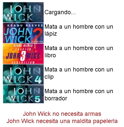 John Wick en sus películas y las del futuro - meme