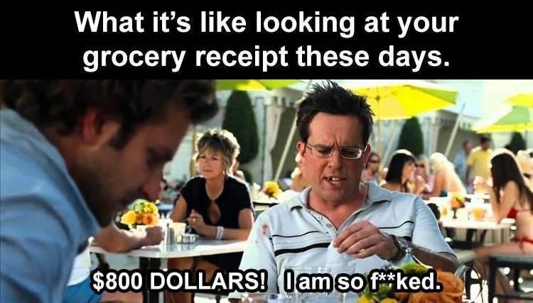 Grocery receipt - meme