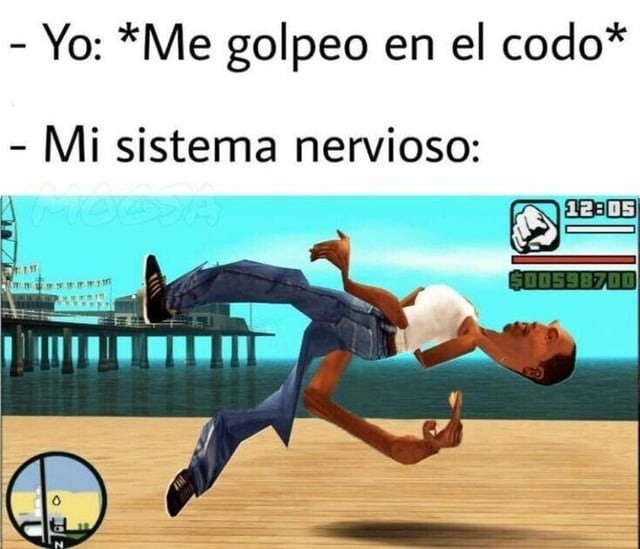 Me pego en el codo y mi sistema nervioso decide reiniciarse - meme