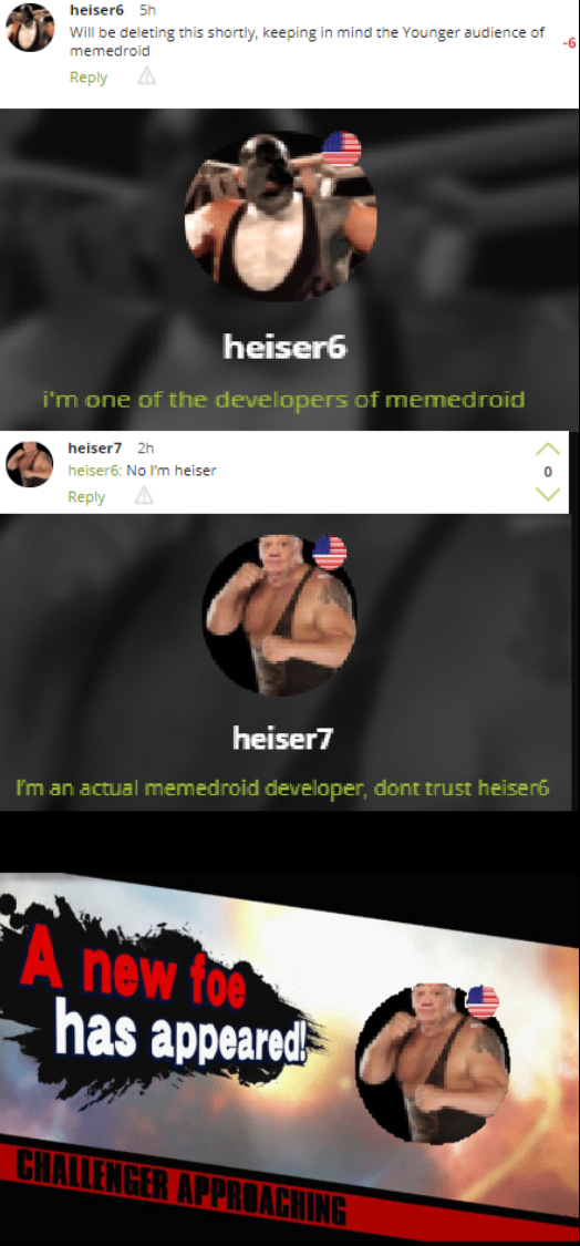 None of them are actual Memedroid developers, cull them both