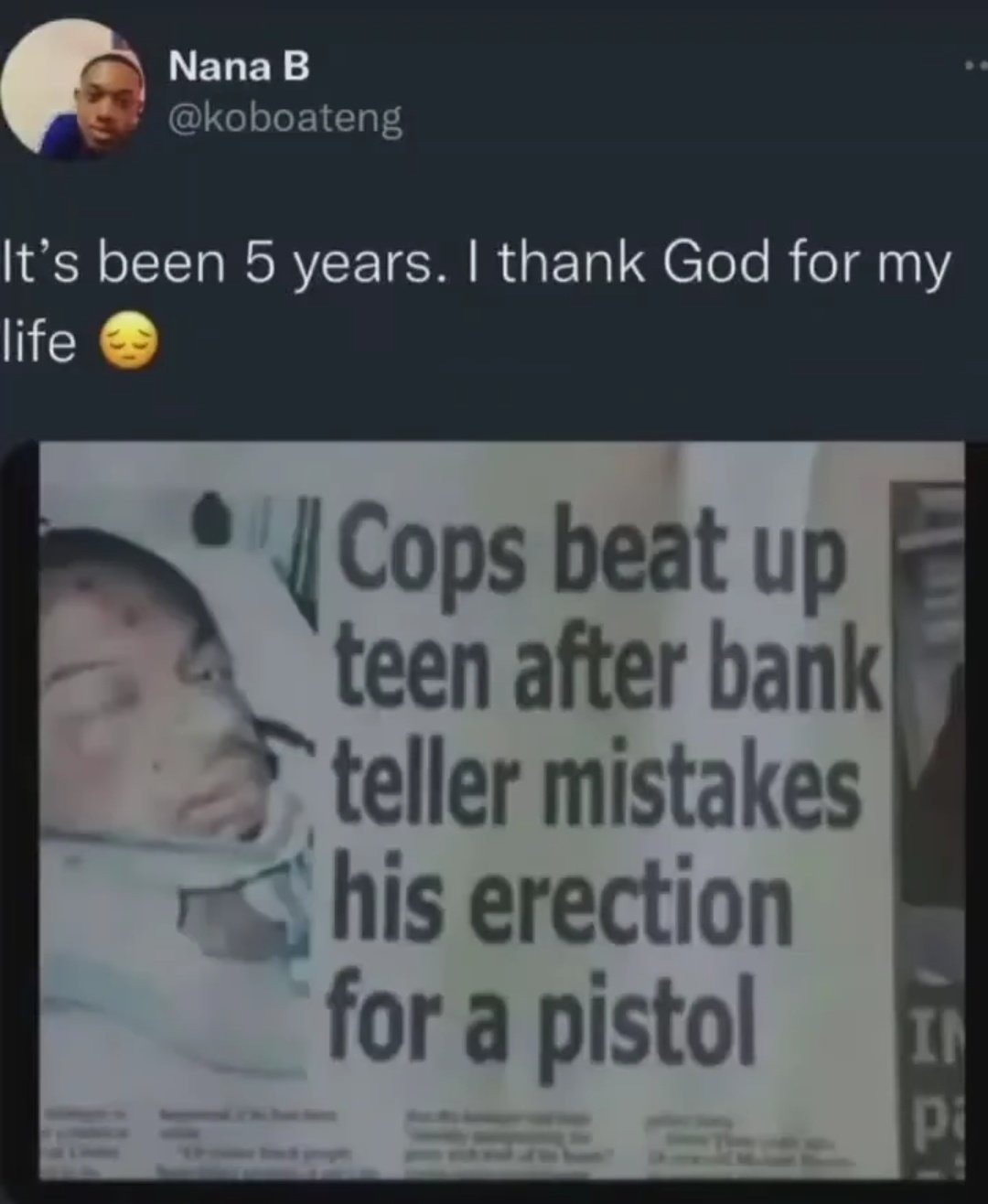 Traducción: Policias golpean a adolescente despues que confundar su pija con un arma - meme