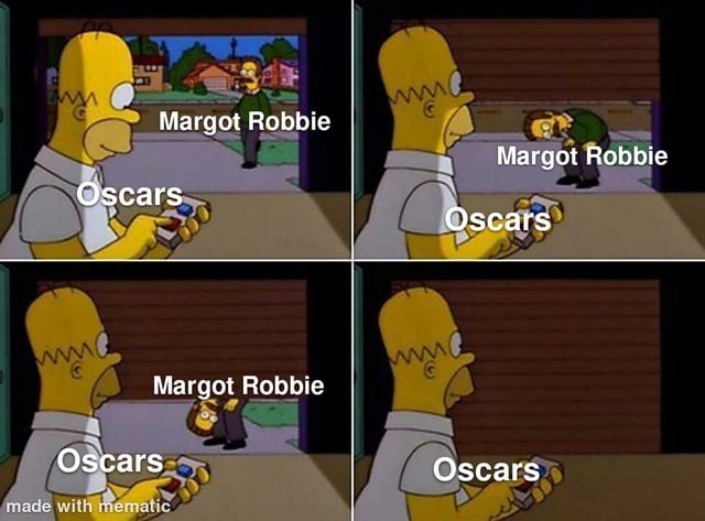 Oscars 2024 Margot Robbie meme
