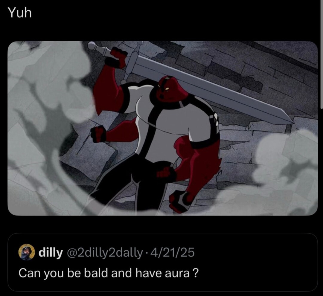 Can you be bald and still have main character energy? - meme