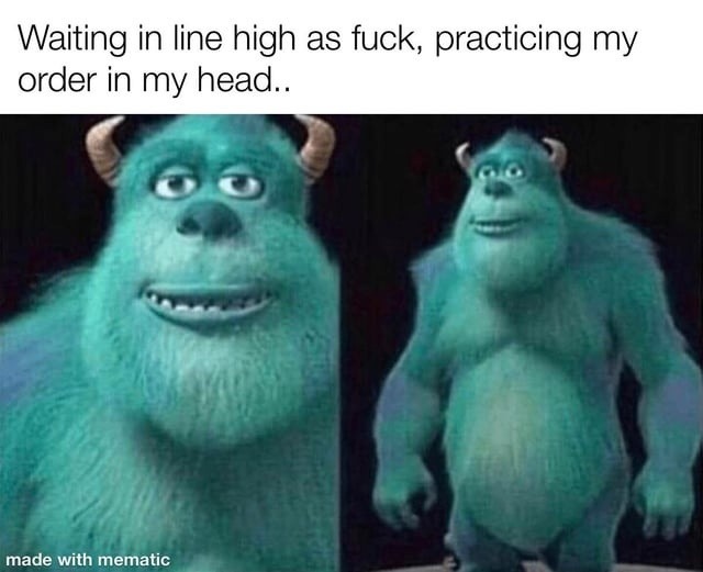 Me in line high rehearsing my McOrder like it's Broadway - meme