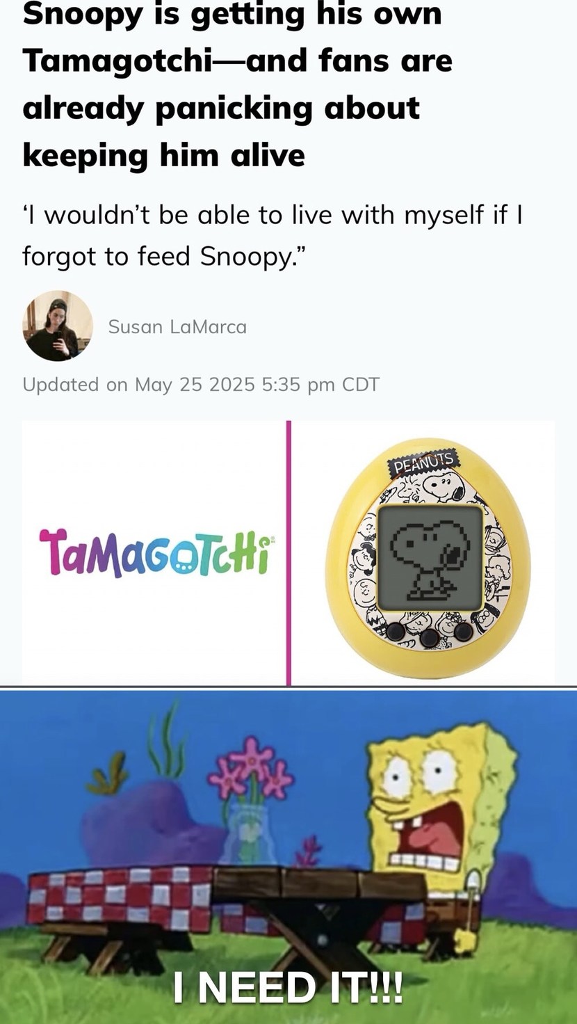 Snoopy Tamagotchi is gonna destroy lives - meme
