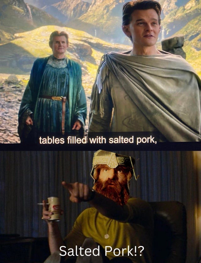 Gimli reference in the rings of power - meme
