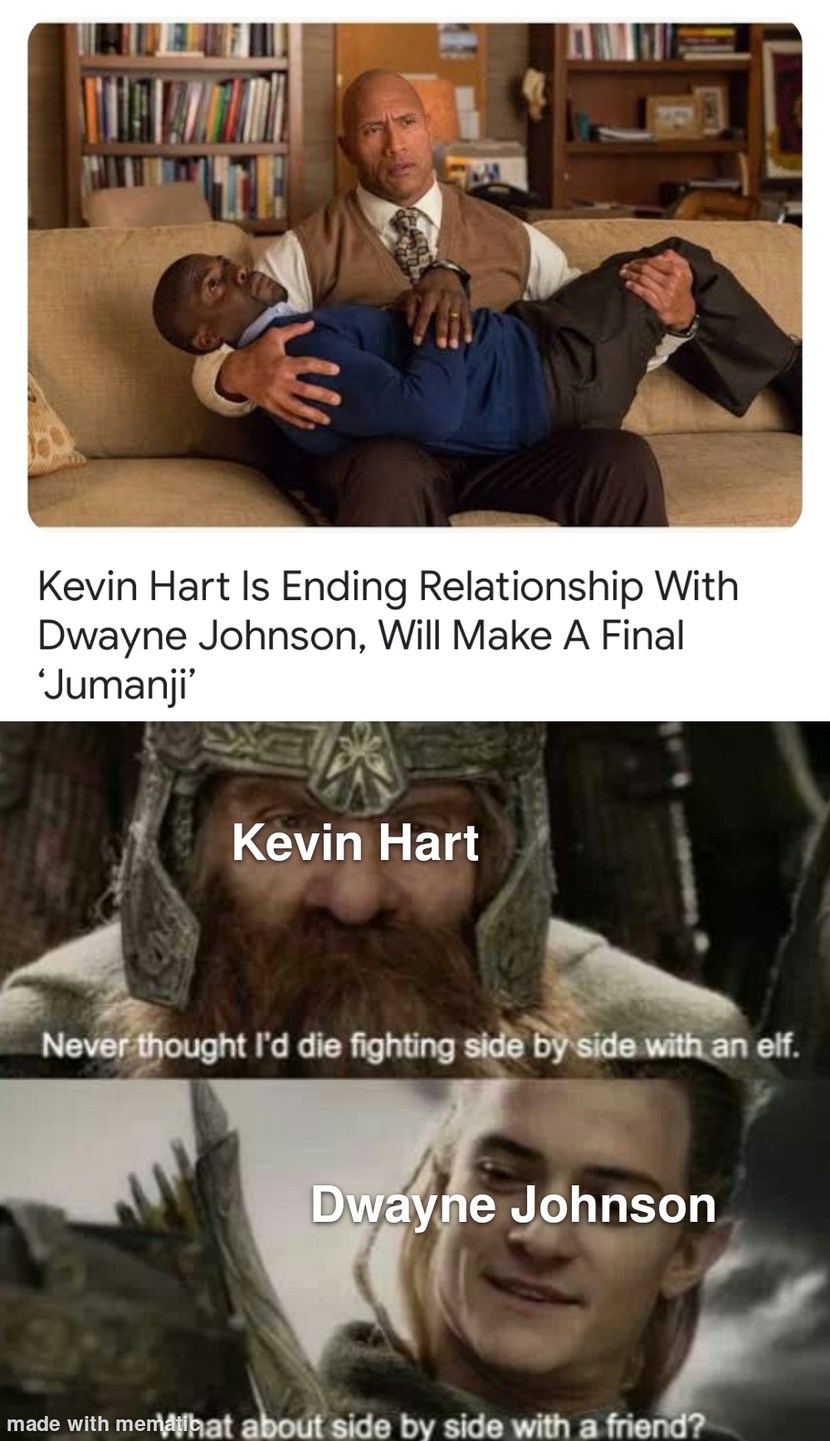 The Rock and Kevin Hart - meme