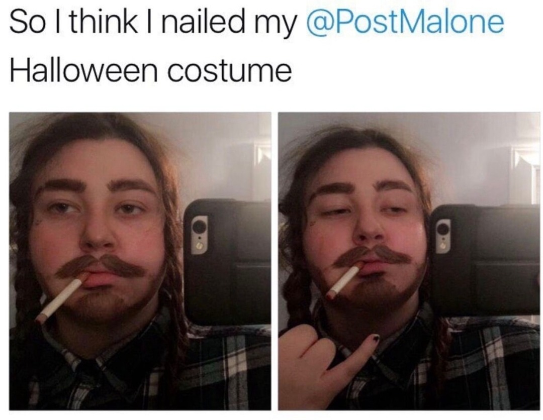 Post Malone Halloween fit got me feeling like a Rockstar - meme