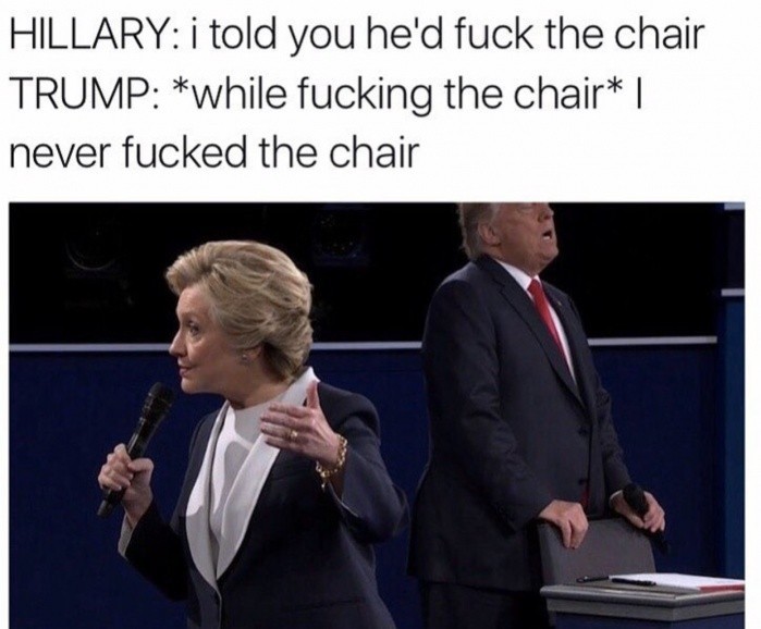 I aint fuckin no chair - meme