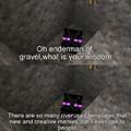 Oh enderman of gravel, what is your wisdom