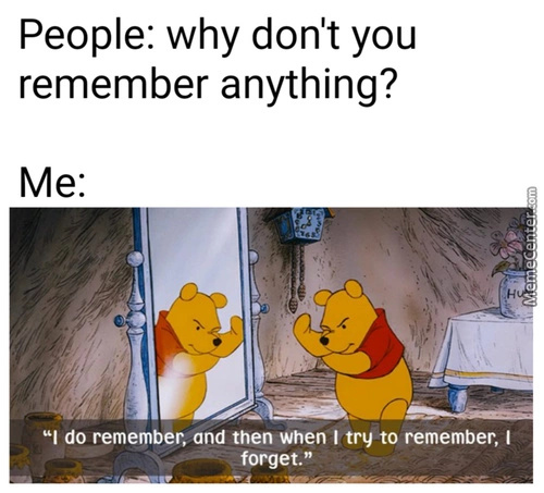I forget when i try 2 remember - meme