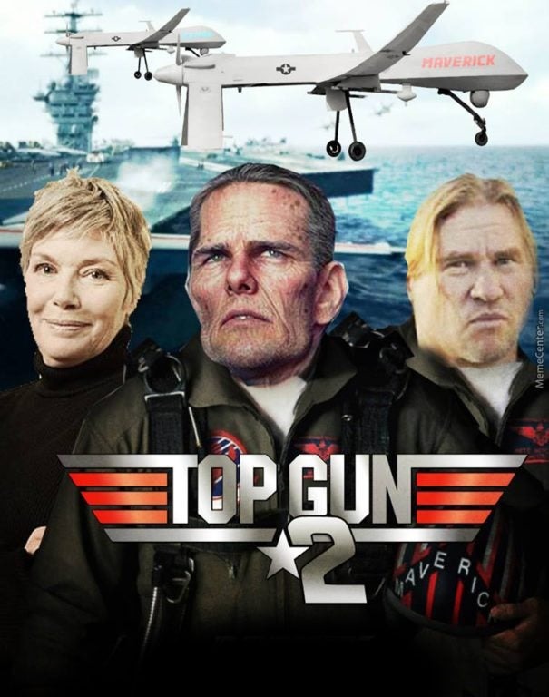 Top Gun 2 funny meme with aged actors