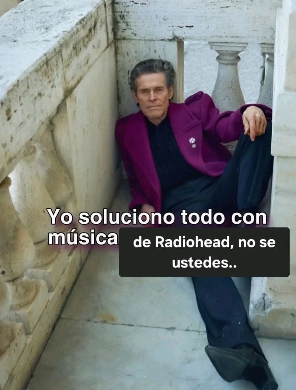 yo resolviendo mis traumas con música de Radiohead - meme