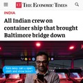 Indian crew on the ship of the Baltimore bridge