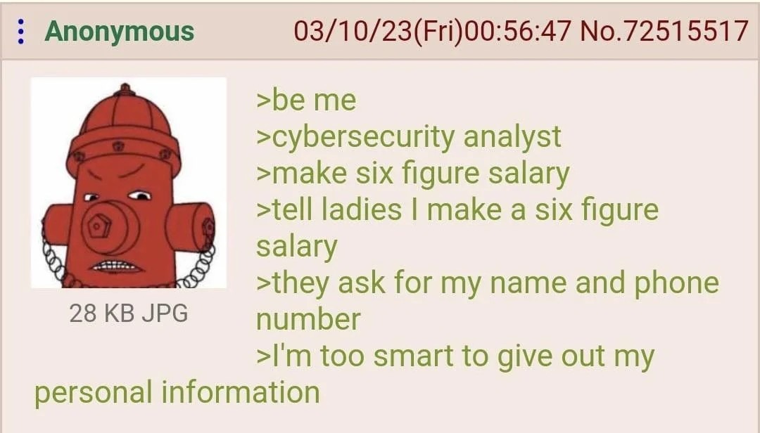 Anon does not want to give out his private information - meme