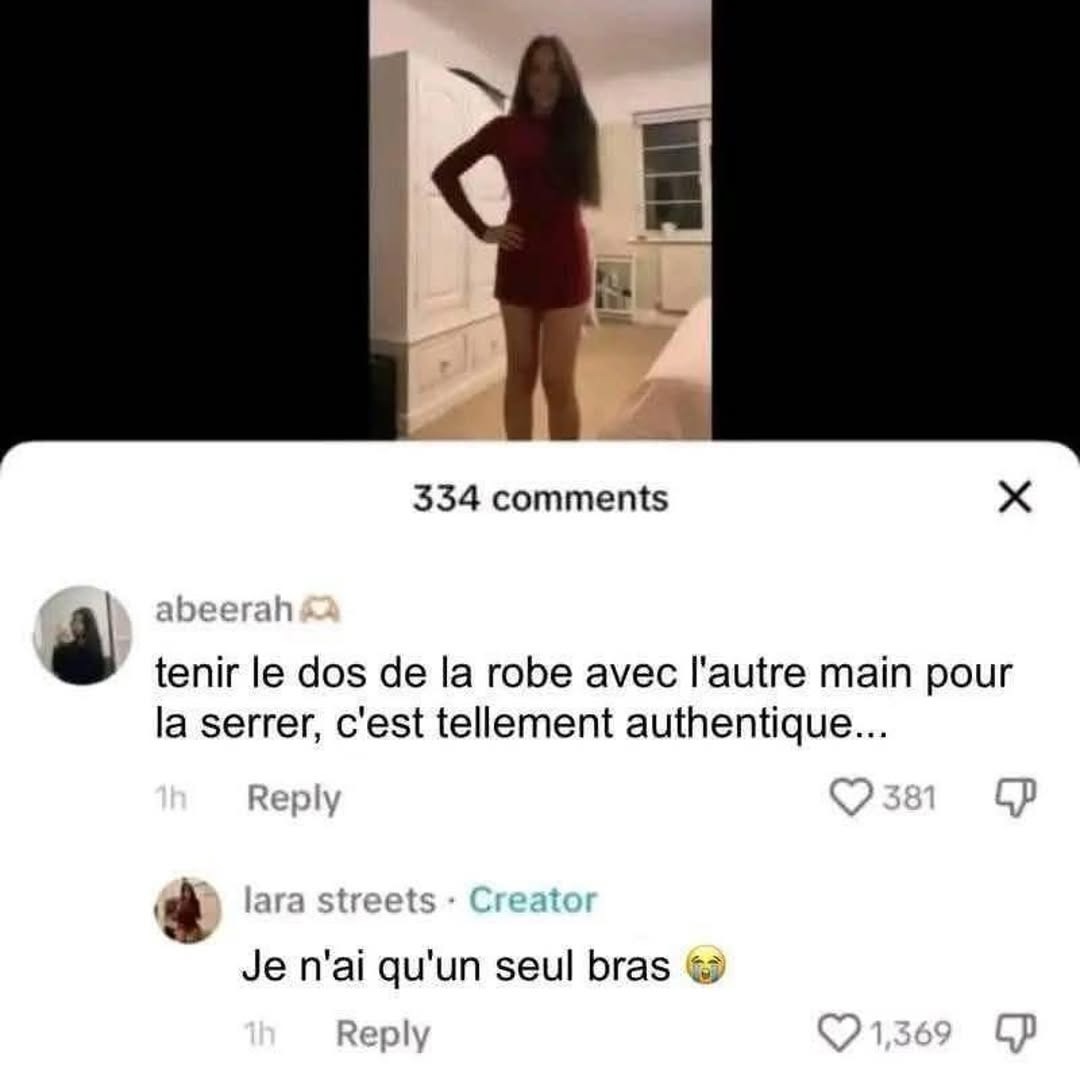 Elle voulait juste fermer la robe… avec un seul bras - meme
