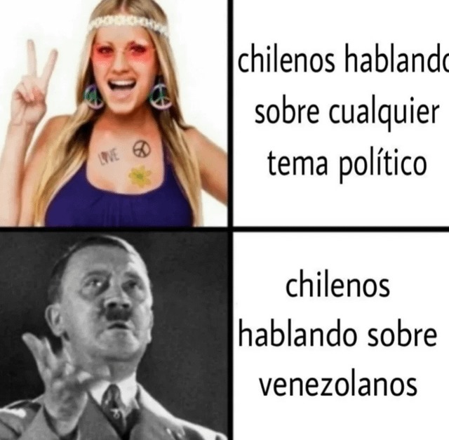 Chilenos hablando de política - meme