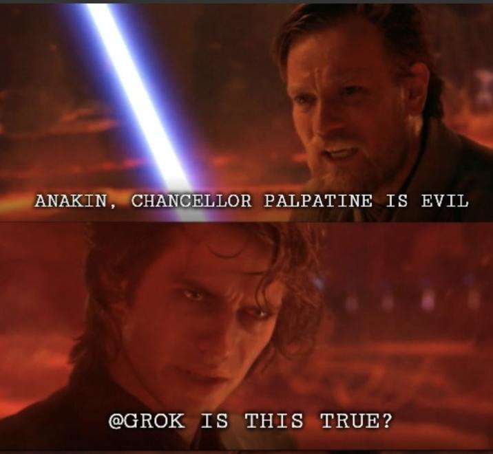 ANAKIN, THE CHANCELLOR IS EVIL BRO PLEASE - meme