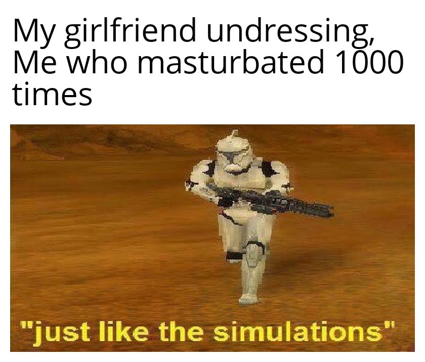 Never forget simulations - meme