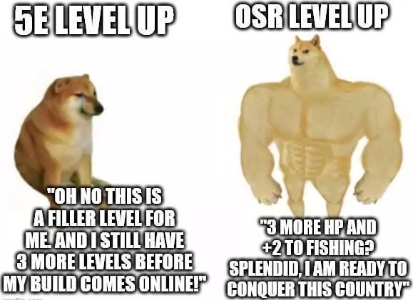 When you level up but your fishing stat goes up again - meme