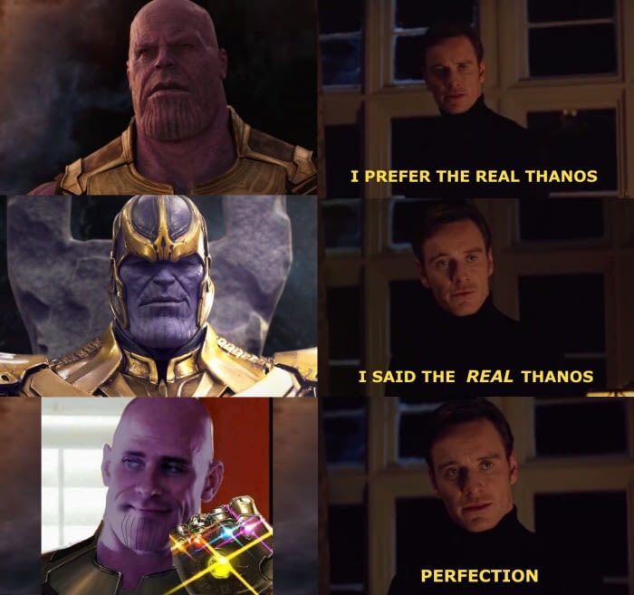 Here...bow down to the real Thanos!!!!! - meme