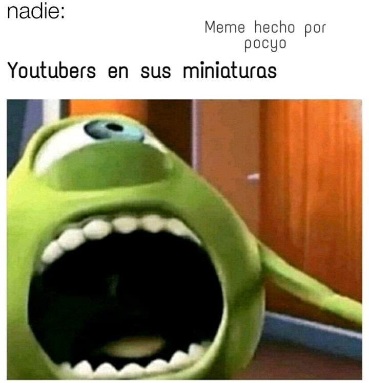 Para los que no lo sepan algunos youtubers exageran sus reacciones faciales en sus miniaturas, como por ejemplo cuando estas sorprendidos o rnojados/enfadados - meme