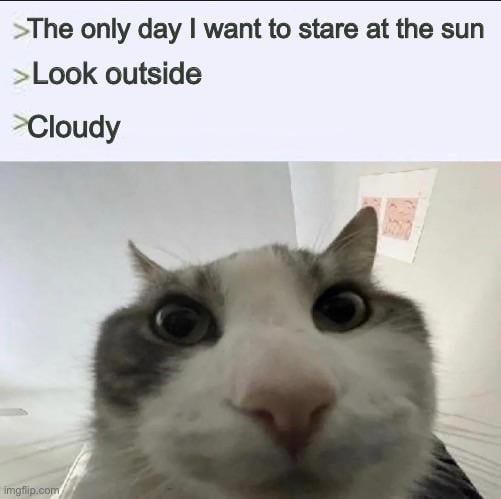 It was cloudy during the eclipse - meme