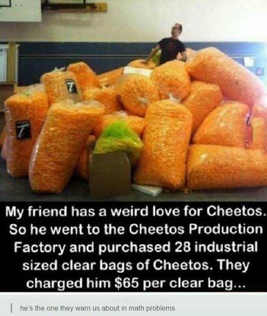Weird love for Cheetos - meme