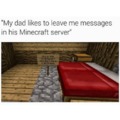 Dad leaves messages in his son's Minecraft server