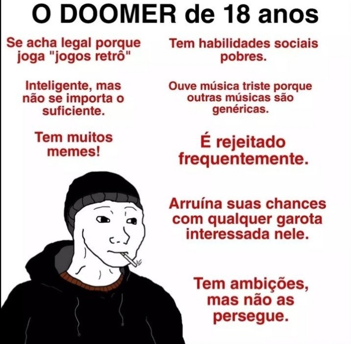 Doomer é um dos termos usados pela Geração Z, que significa estar para  baixo - Purebreak