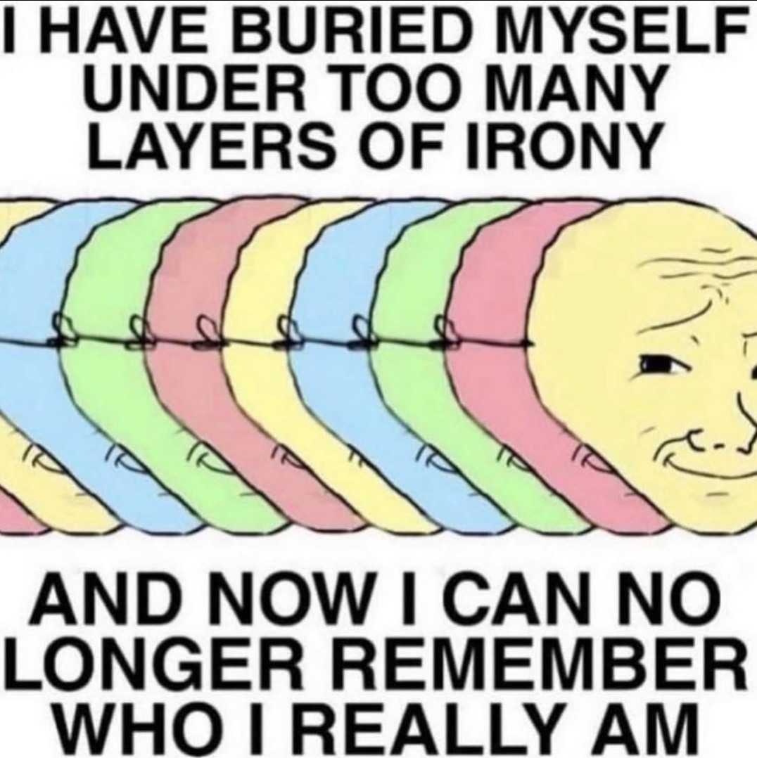 Ironic, he couldn't save himself in the end - meme