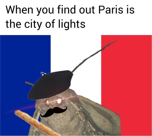 When you find out Paris is the city of lights - meme