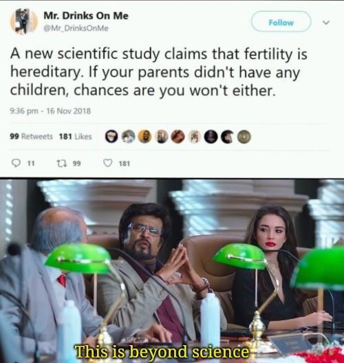 Fertility is hereditary - meme