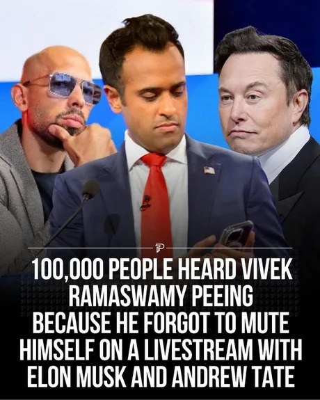 Vivek Ramaswamy forgets to mute mic during toilet break in X Space with Elon Musk - meme