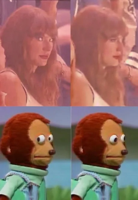 Taylor Swift mirando de reojo - meme