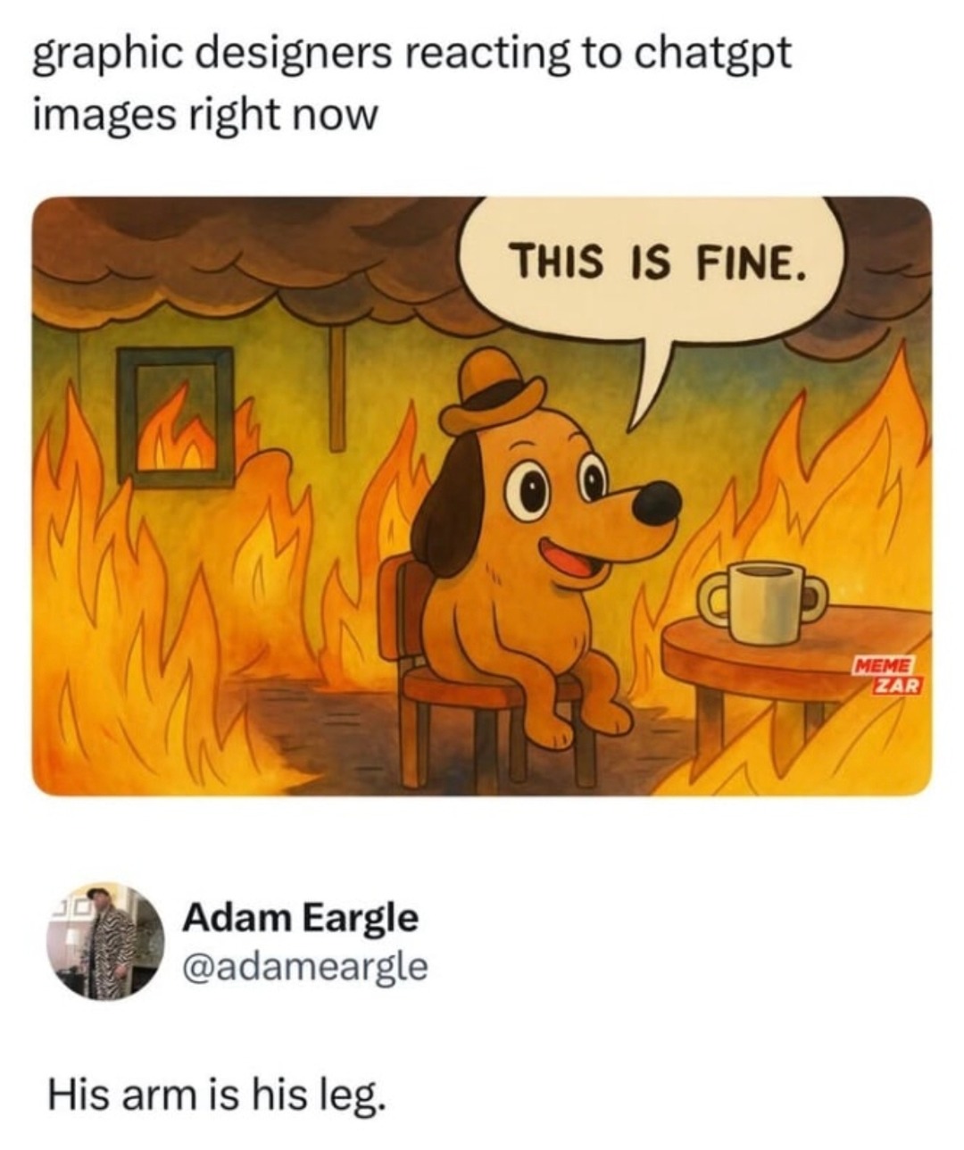 Graphic designers trying to process AI-generated limbs - meme