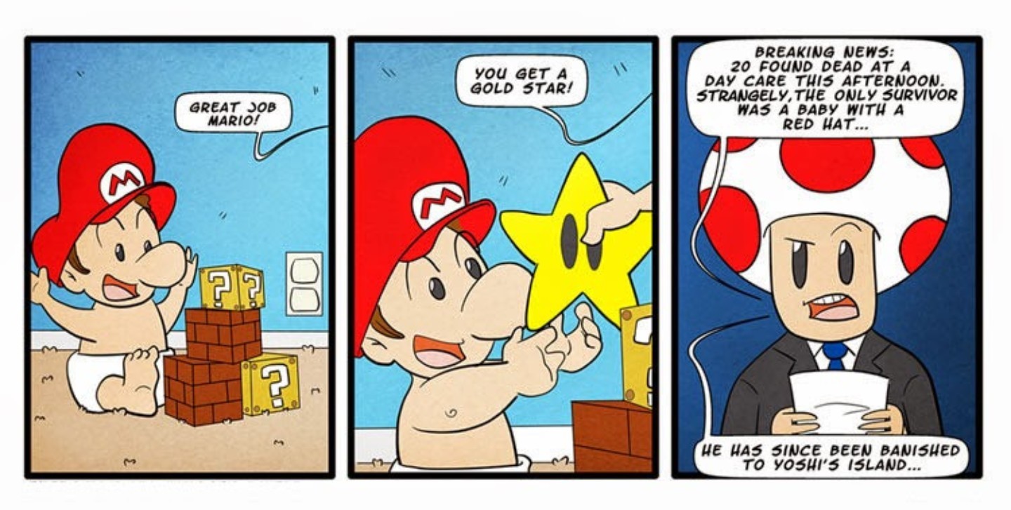 Silly Mario, don't eat the stars - meme
