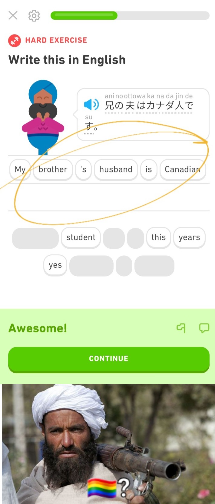 Cosas de Duolingo - meme