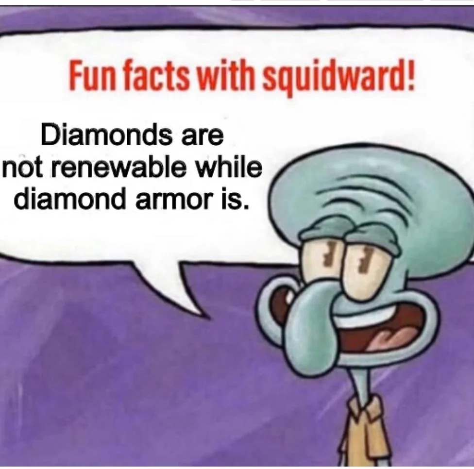 Fun Minecraft Facts with Squidward - meme