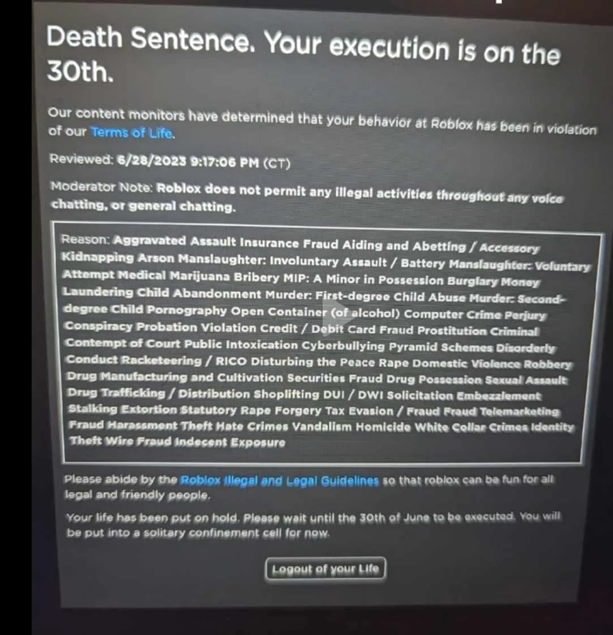 Lista de crimenes cometidos por los baiters de Memedroid