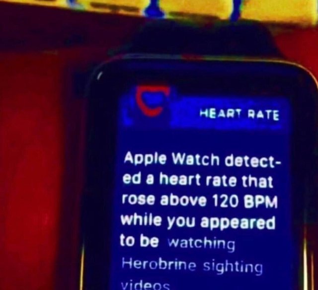 Apple watch detected a heart rate that rose above 120 BPM - meme