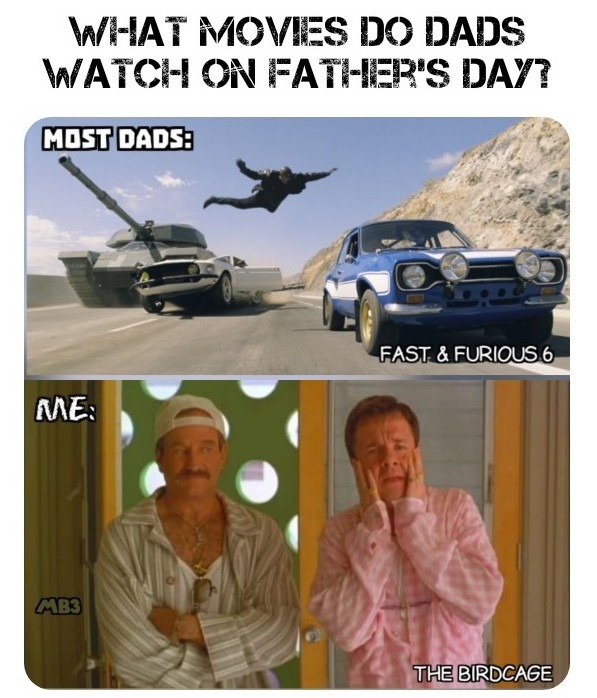 Watching on Father's Day - meme
