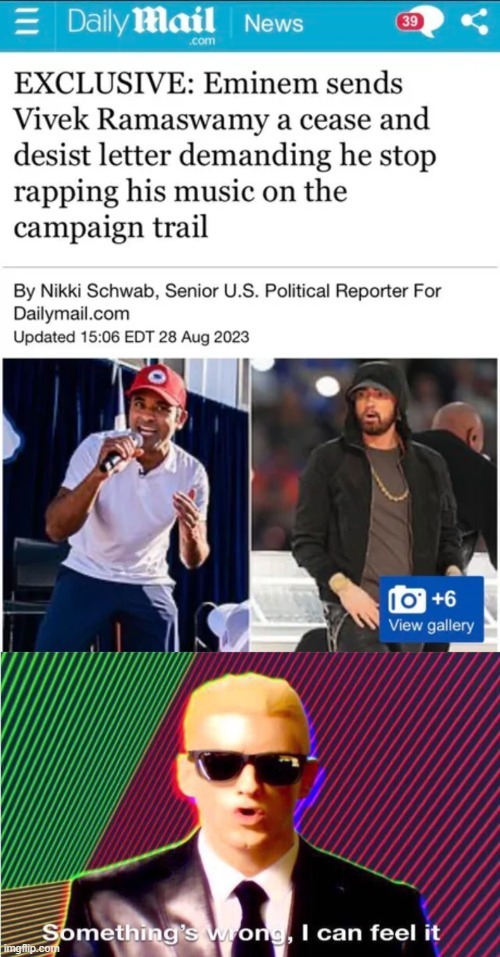Eminem sends Ramaswamy a cease - meme