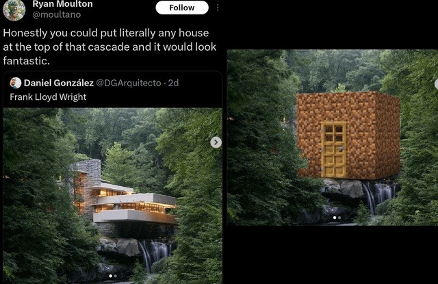 Any house would slap on that waterfall - meme