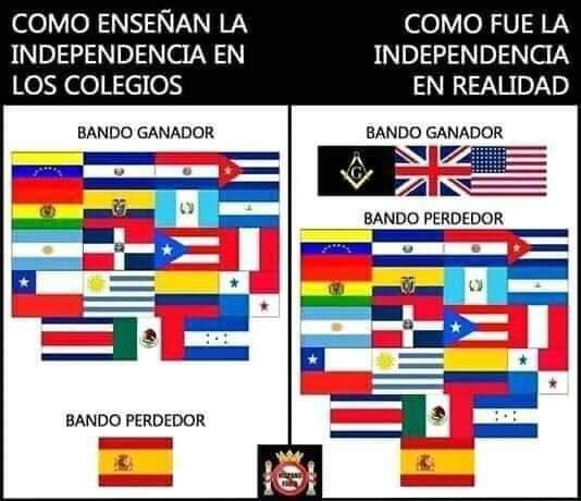 Cómo enseñan la independencia vs cómo fue de verdad - meme