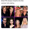Brad Pitt mimics his women