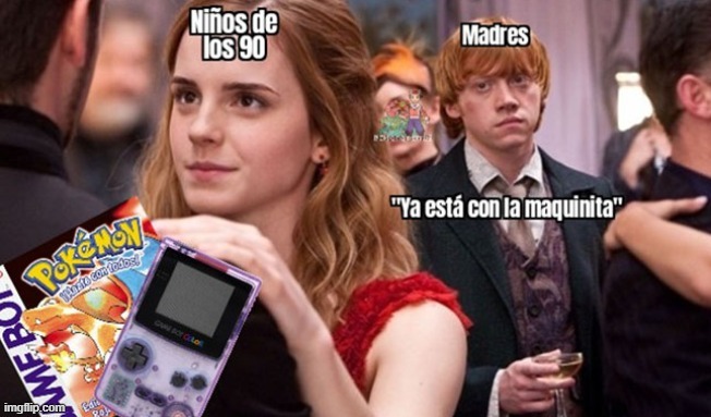 Niños de los 90 con sus primeras gameboy - meme