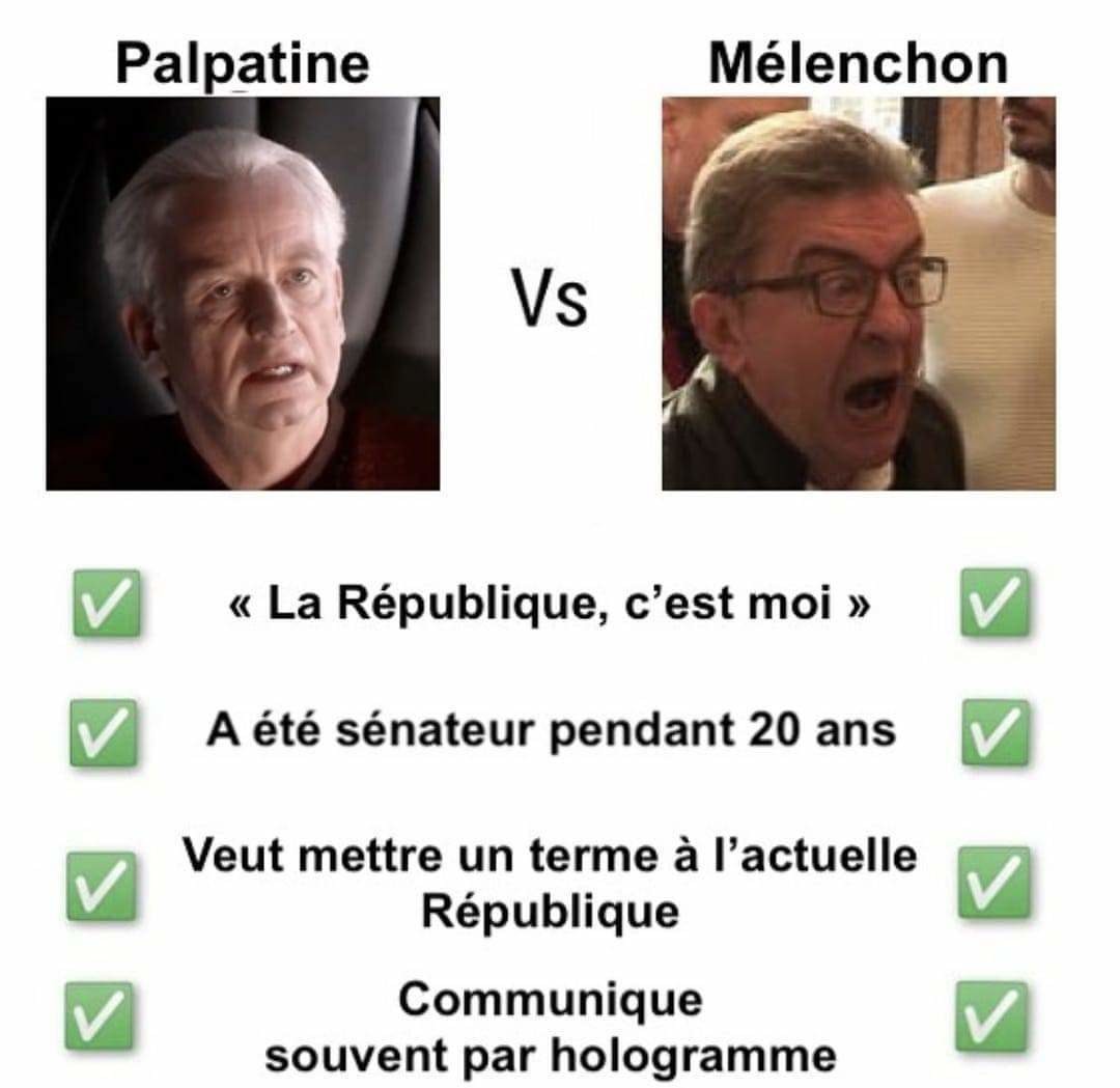 Mélenchon vs Palpatine - meme