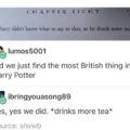 *drinks tea* Comment HP quotes on next meme.