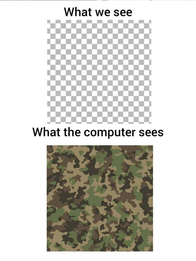 What we see vs what our computer sees - meme